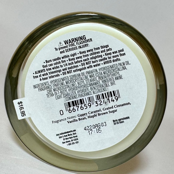 CINNAMON CARAMEL SWIRL Single Wick Candle - Picture 3 of 3